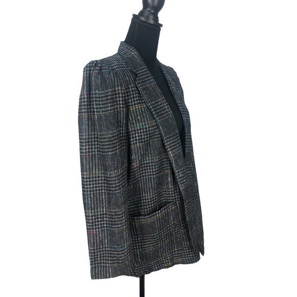 VTG Lisa Gayle Glen Plaid Open Blazer Size Med - Picture 3 of 13